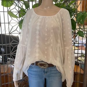 Knox Rose Peasant Sheer Blouse